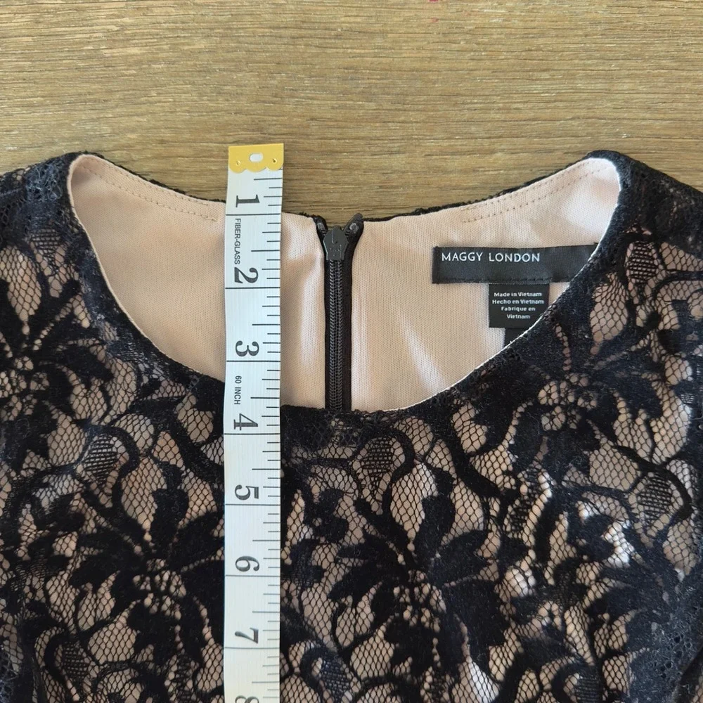 Maggie London Black Lace Fit & Flare‎ Lined Dress-Women's Size 4-Cocktail Dress